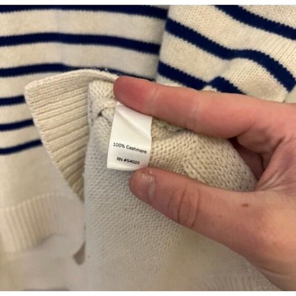 Derek Lam IOC Athleta 100% Cashmere Sweater Oversized Stripe Medium Womens Soft - Picture 6 of 9